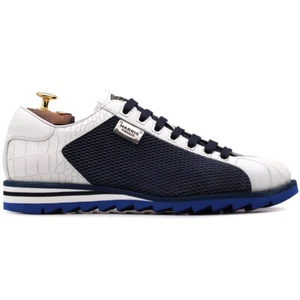 Harris Firenze 1913 Suede / Crocodile Print Sneakers Blue Size 11.5 USA - Picture 1 of 4