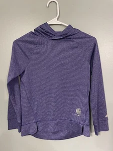 Carhartt Girls Force Purple Active Pullover Long Sleeve Hooded Light Size 10 003 - Picture 1 of 5