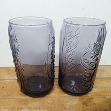 2008 MCDONALD'S COCA COLA CAN GLASS PURPLE GLASS LUMINARC 