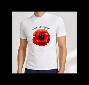 Remembrance Day T-Shirt Iron On Patch, Poppy Stickers Iron On For T-shirt Poppy - Picture 1 of 2