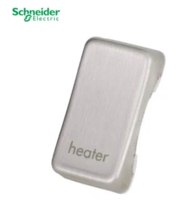 6 x Schneider Ultimate Grid Switch Rocker Cap marked Heater Stainless Steel (64) - Picture 1 of 3