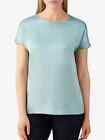 Pure Collection Silk Satin T-Shirt, Sky Blue UK 14 RRP £89 LN016 OO 10