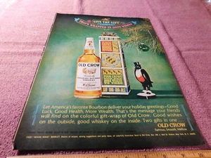 Anuncio impreso original de whisky Old Crow de revista vintage 1965 - Imagen 1 de 2