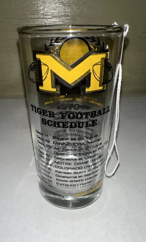 1970 Missouri University Tigers Football Mizzou Drinking Glass Orange Sugar Bowl Cover