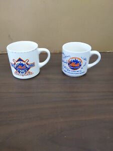 LOT 2 Vtg New York Mets World Champions "SIGNED" Coffee Mug 25TH 1962-86