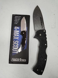 New COLD STEEL 4-Max Scout Lockback 62RQ Knife AUS10A Steel Black Griv-Ex - Picture 1 of 7