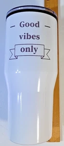 Midwood Brands Good Vibes Only weiß doppelwandiger Becher 25 flüssige Unzen neu - Bild 1 von 5
