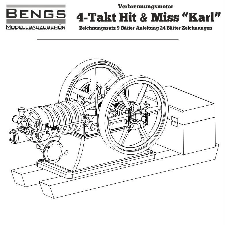 Bauplan Stationärmotor Karl Zeichnungssatz Modellbau Motor Verbrennungsmotor - Bild 1 von 4