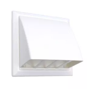 100mm 4" white Cowl with non return flap for tumble dryer or extractor fan etc - Picture 1 of 3