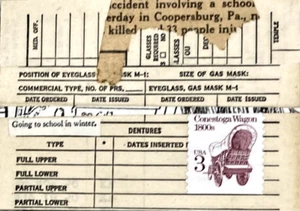 ACEO Original/Sign OOAK Vintage military form/newspaper/stamp/text "Coopersburg" - Picture 1 of 1