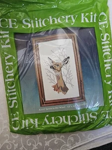 CREATIVE EXPRESSIONS - Vintage Crewel Stitchery Kit - #X111 Deer 12" x 22" - Picture 1 of 5