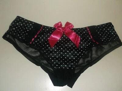 Nuevo con etiquetas Pantalones Cortos La Senza 8 12 14 18 Negro Satinado Encaje Rosa Lazo Estampado Punto Foto 1 de 4