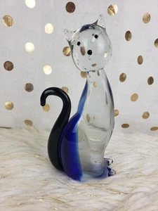 Hand Blown Murano Style Glass Cat - Picture 1 of 12
