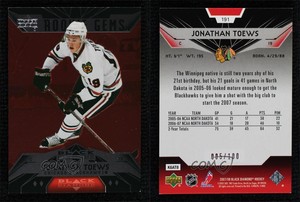 2007-08 Upper Deck Black Diamond Ruby /100 Jonathan Toews #191 Rookie RC