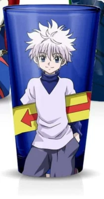 Nuevo vaso de pinta Hunter X Hunter 16 OZ Killua Zoldyck tinte azul raro hallazgo de anime Foto 1 de 2
