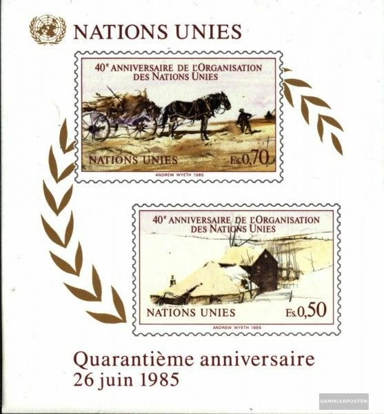 ONU-Ginebra bloque3 MNH 1985 40 años ONU Foto 1 de 1