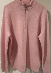 Vineyard Vines Cat Cay Cashmere 1/2 Zip Sweater Flamingo Pink Men’s XL $298 NWT - Picture 1 of 8