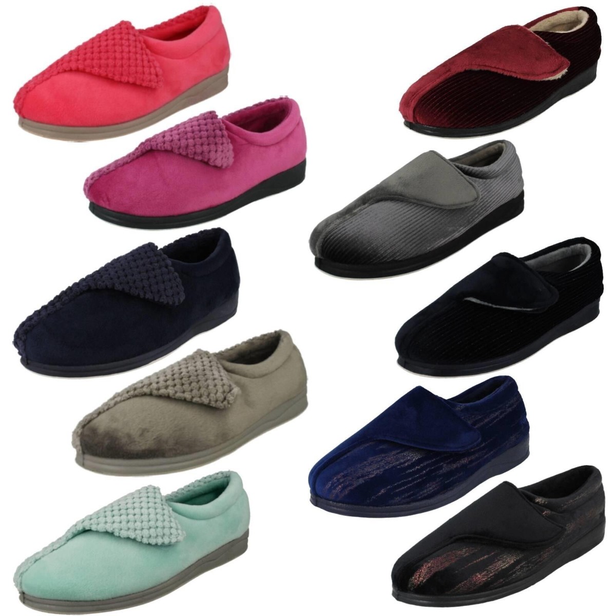 Skechers Slip In Men Women's Double Extra Wide Easy Closure Slippers ...