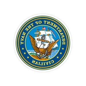 Civilian (U.S. Navy) REVERSE PRINT Transparent STICKER - Picture 1 of 16
