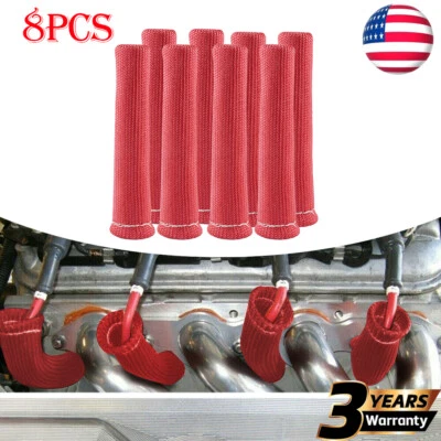 8x 2500° Spark Plug Wire Boots Protectors Sleeve Heat Shield Cover For SBC BBC - Image 1 of 4