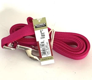 Pet Leash, 72" Leash Length, 1" Leash Width, Nickel, Nylon, Flamingo Pink **NEW - Picture 1 of 2
