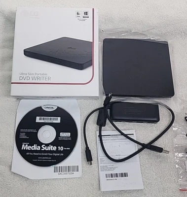 Grabadora de DVD portátil ultra delgada LG GP63EX70 con CD y caja original. Foto 1 de 4