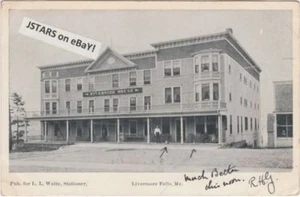 c. 1906 LIVERMORE FALLS, ME, RIVERSIDE HOUSE POSTCARD - Picture 1 of 1
