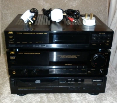 JVC Amplifier & Tuner plus Philips CD Player Hi-Fi System - Faulty - Image 1 of 4