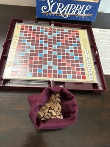 Vintage 1990 Scrabble Deluxe Travel Edition Crossword Game Milton Bradley - Picture 1 of 7