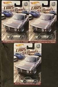3x Hot Wheels Car Culture- Cars & Donuts-Alfa Romeo Giulia Sprint GTA Lot - Picture 1 of 1