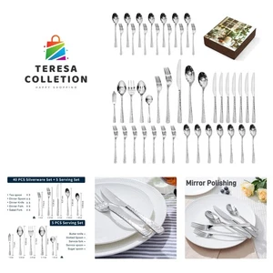 Luxus 45-teiliges Silberbesteck-Kollektion - Rostbeständiges Edelstahlbesteck - Bild 1 von 9