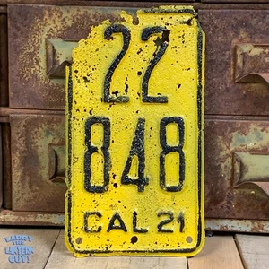 Santo Grial - Rústico - Placa de matrícula de motocicleta California 1921 - Colgador de pared - Imagen 1 de 8