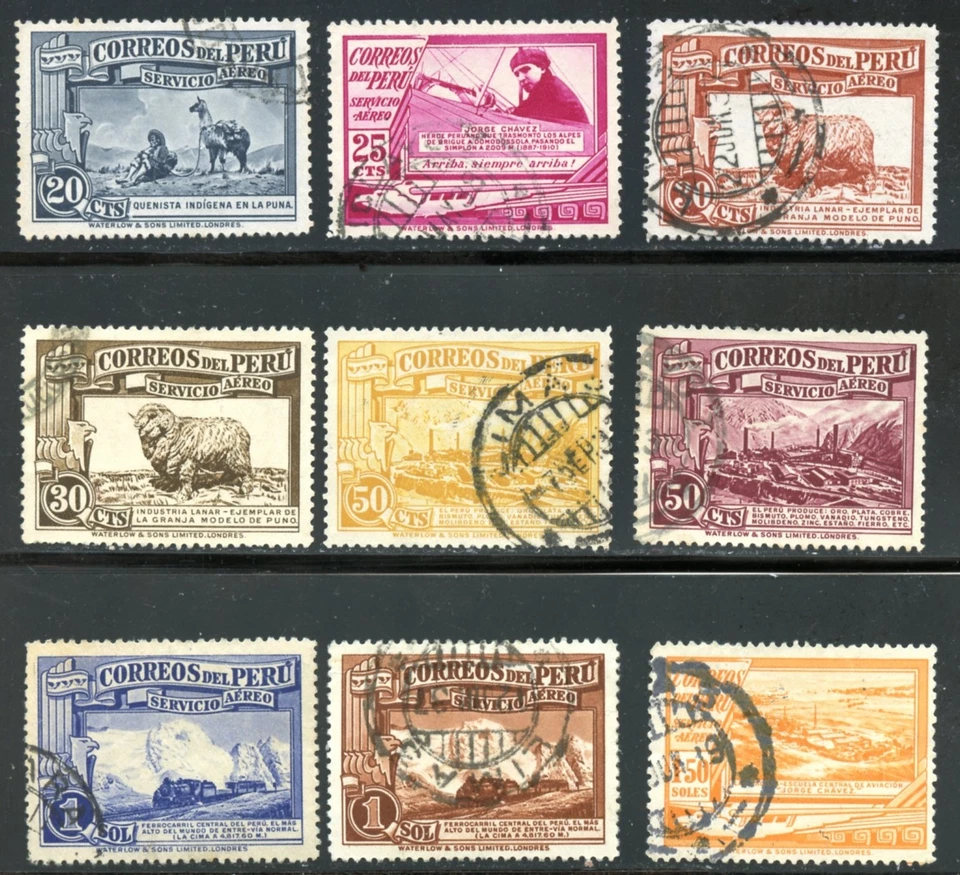 LOT 32502 USED C20/C35 AIRMAIL  STAMPS FROM PERU - Image 1 of 1