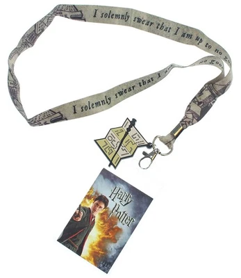 Harry Potter I Solemnly Swear That I Am Up To No Good Lanyard w/ Badge Holder - Image 1 of 3
