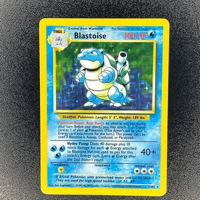 🌈 Pokemon Blastoise 2/102 🌈 Holo Rare Pokemon Base Set Card  1999 Blastoise - Image 1 of 3