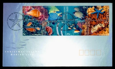 DR WHO 1998 CHRISTMAS ISLAND AUSTRALIA FDC FISH MARINE LIFE BLOCK M61489 - Image 1 of 2