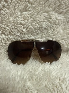 HARLEY DAVIDSON MOTORCYCLE TROOPER AVIATOR GOLD TONE SUNGLASSES - Picture 1 of 7