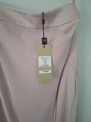 was £139 BNWT Coast Pink Stretch Satin Crepe Mermaid Maxi Skirt UK 6 Dera blush  - Image 1 of 4