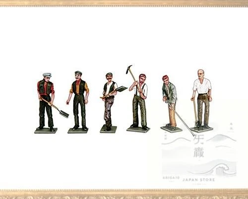 Lot de 6 figurines ouvrières PECO calibre O métal blanc non peintes modélisme... - Photo 1/1