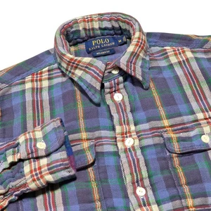Polo Ralph Lauren Herren Medium Karo Flanell Button Down Hemd Relaxed Fit Gefüttert - Bild 1 von 7