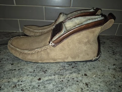 Zapatillas de mocasín forradas de piel de oveja Quoddy para mujer talla 7 gamuza cuero marrón Foto 1 de 4
