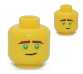 LEGO Minifigure Head Green Eyes Brown Eyebrows Ninjago Lloyd 70620 70607 30530