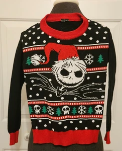 Nightmare Before Christmas Ugly Christmas Sweater Jack Skellington Sz M (10-12) - Picture 1 of 4