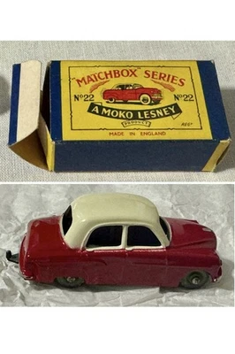 1956 Moko Lesney Matchbox 22A dark red Vauxhall Cresta Near Mint original B2 box - Image 1 of 4