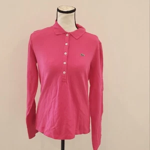 Polo rosa manga larga Lacoste para mujer talla 40 (M) - Imagen 1 de 7