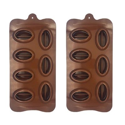 2 Pcs Silicone Cake Molds Seven Coffee Bean Shape Candy Chocolate Baking Molds - Image 1 of 4