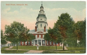 Maryland State Capitol House Annapolis MD Louis Kaufmann Postcard 1916 - Imagen 1 de 2