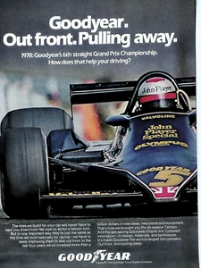 John Player Special 1978 Goodyear Indy 500 Vintage Original Print Ad 8.5 x 11" - Picture 1 of 5