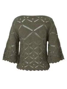 Maglione Siena verde oliva 626718 002 taglia 36 scollo sottomarino opaco nuovo B75 - Foto 1 di 4