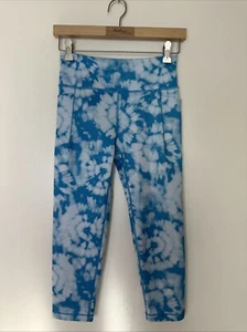 Athleta Girl Capris Leggings High Rise Stash Your Treasures Tie Dye Size XL / 14 - Picture 1 of 8